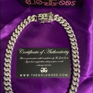 18” White Gold W/ Diamonds Miami Cuban link chain